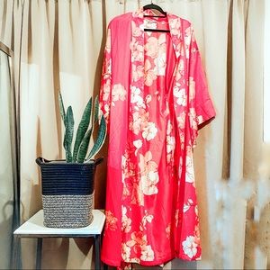 NATORI Tropical Gala Wrap Long Robe Size NWOT (M)